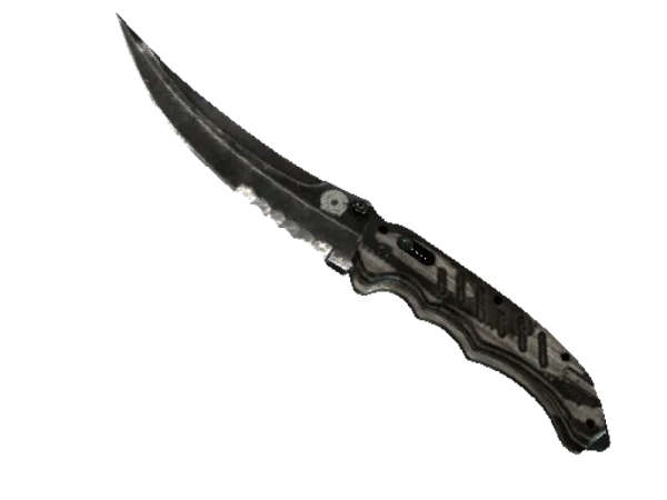 ★ Flip Knife | Black Laminate (Battle-Scarred)
