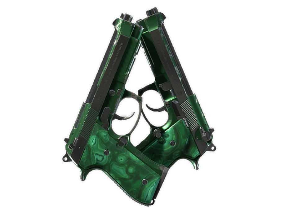 Souvenir Dual Berettas | Polished Malachite (Field-Tested)