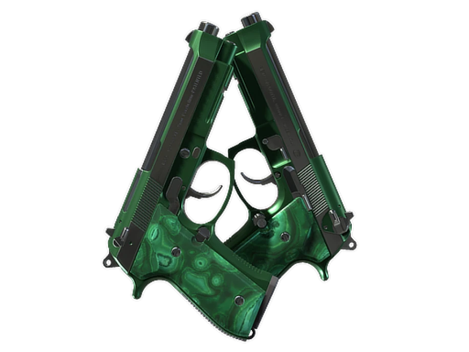Souvenir Dual Berettas | Polished Malachite (Minimal Wear)