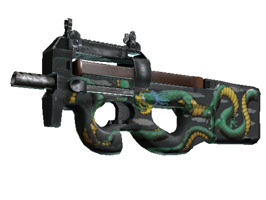 StatTrak™ P90 | Emerald Dragon (Well-Worn)